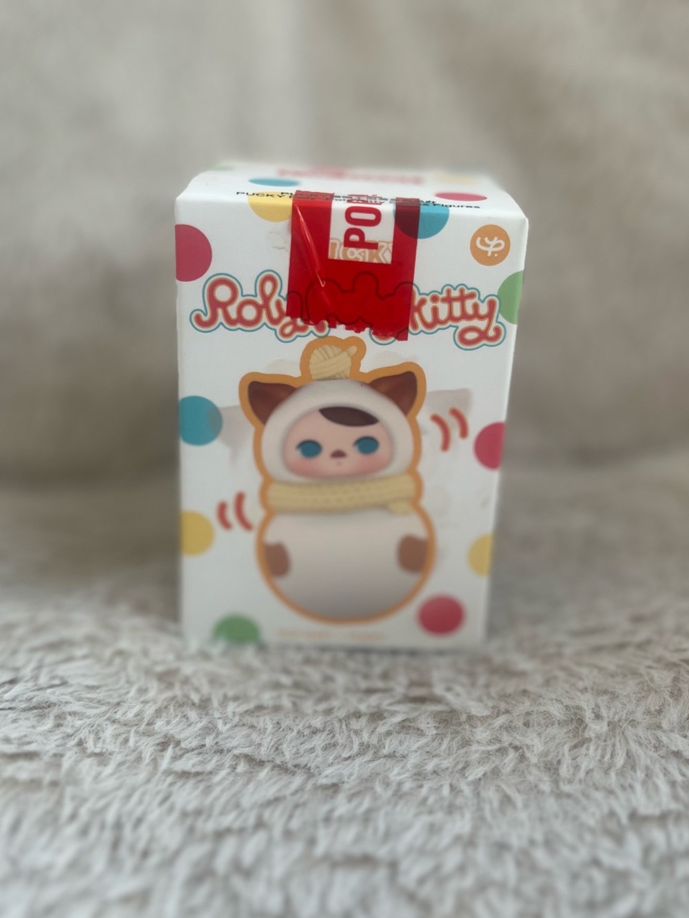 Roly-Poly Kitty Plush Toy - White and Cream
